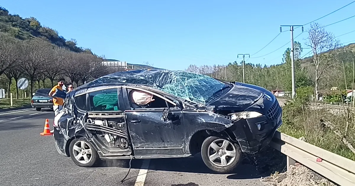 Bilecik’te takla atan otomobilde 1 kişi yaralandı